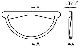 HALF ROUND GALVANIZED END CAP