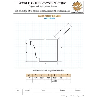 High Back Copper k style Gutter_EDK51620HB