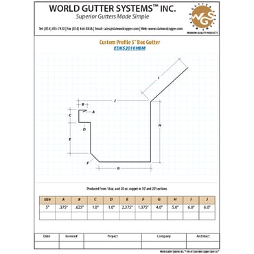 High Back Box Gutter BG7-HK7