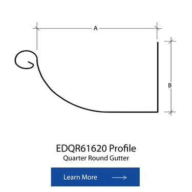 Quarter Round Gutter EDQR61620