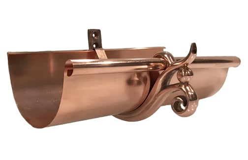 copper ball scroll gutter hanger